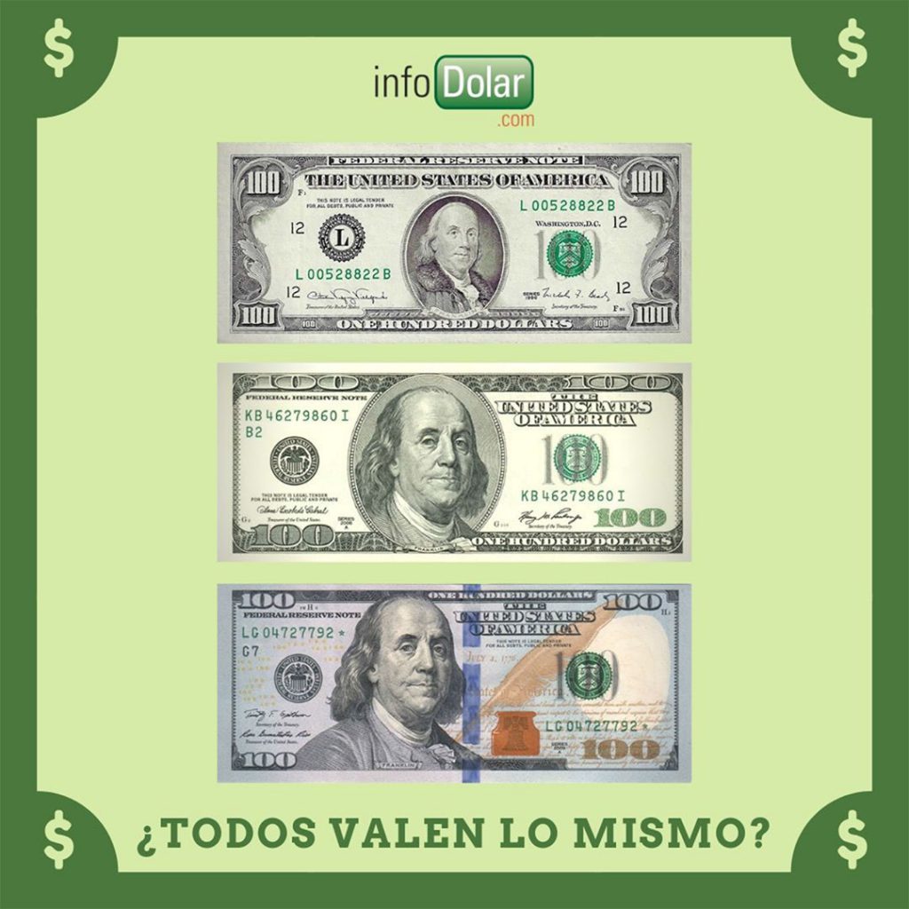 billetes viejos de 100 dólares