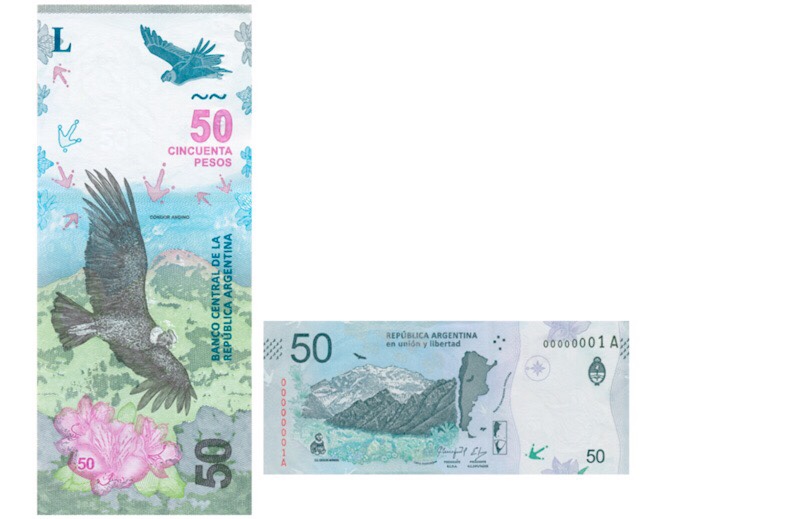 Frente y contra frente de billete de $ 50