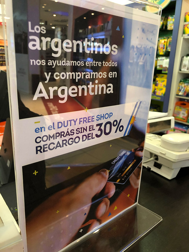 Duty free shop Ezeiza sin impuesto PAIS