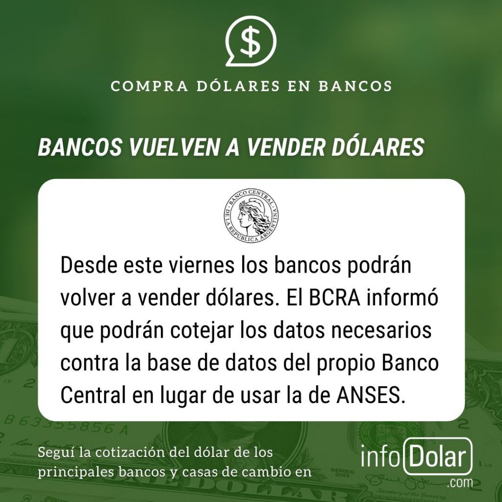 Bancos vuelven a vender dólares