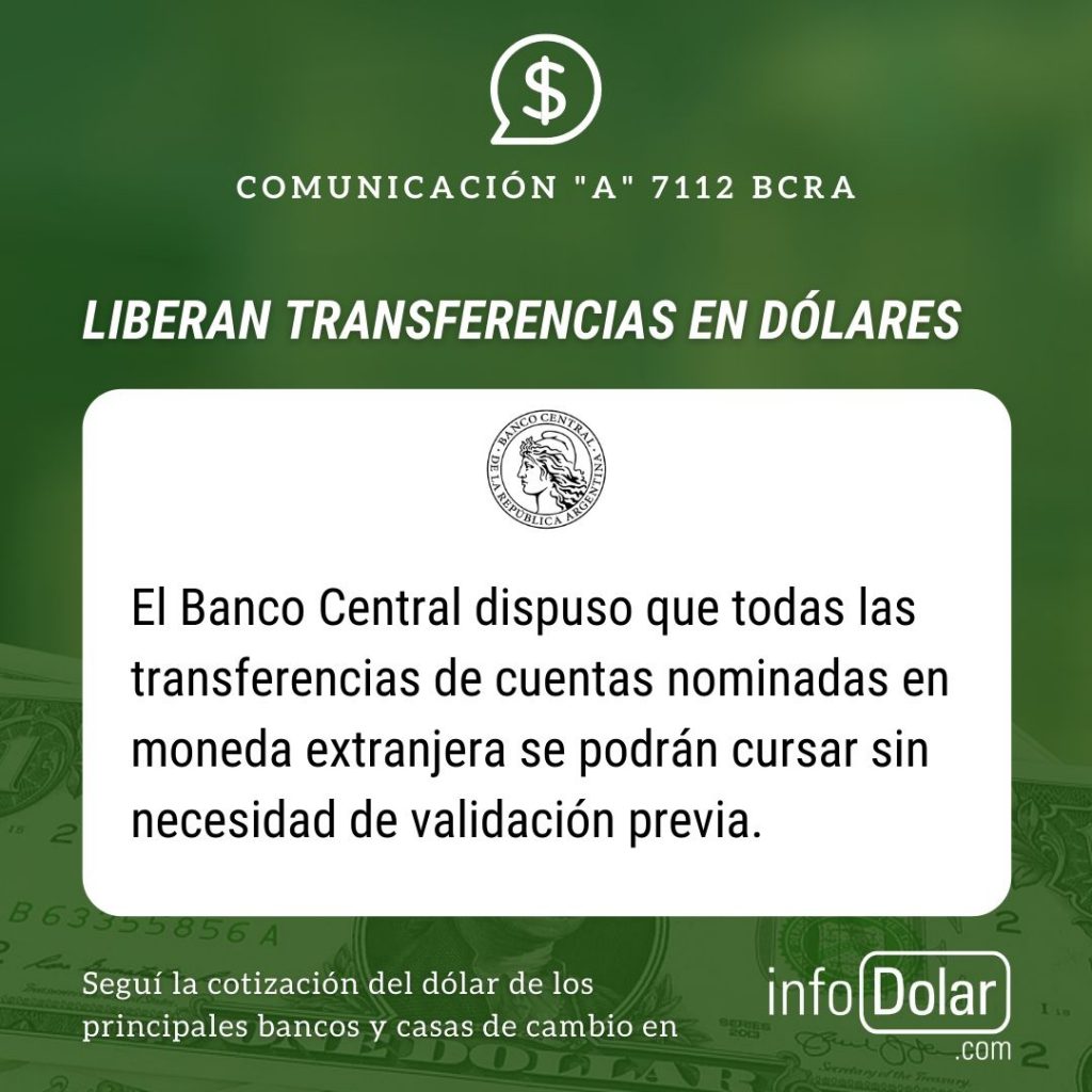 Transferencias en dólares comunicación A 7112