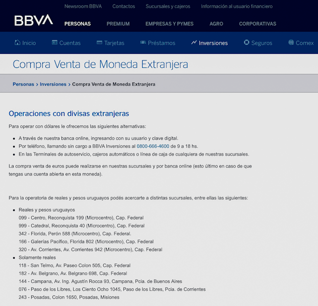 BBVA compra moneda extranjera