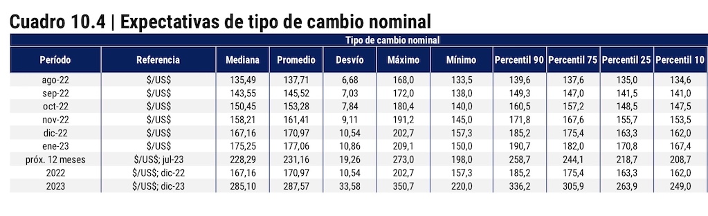 REM BCRA agosto 2022