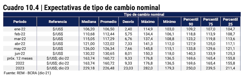 REM BCRA enero 2022